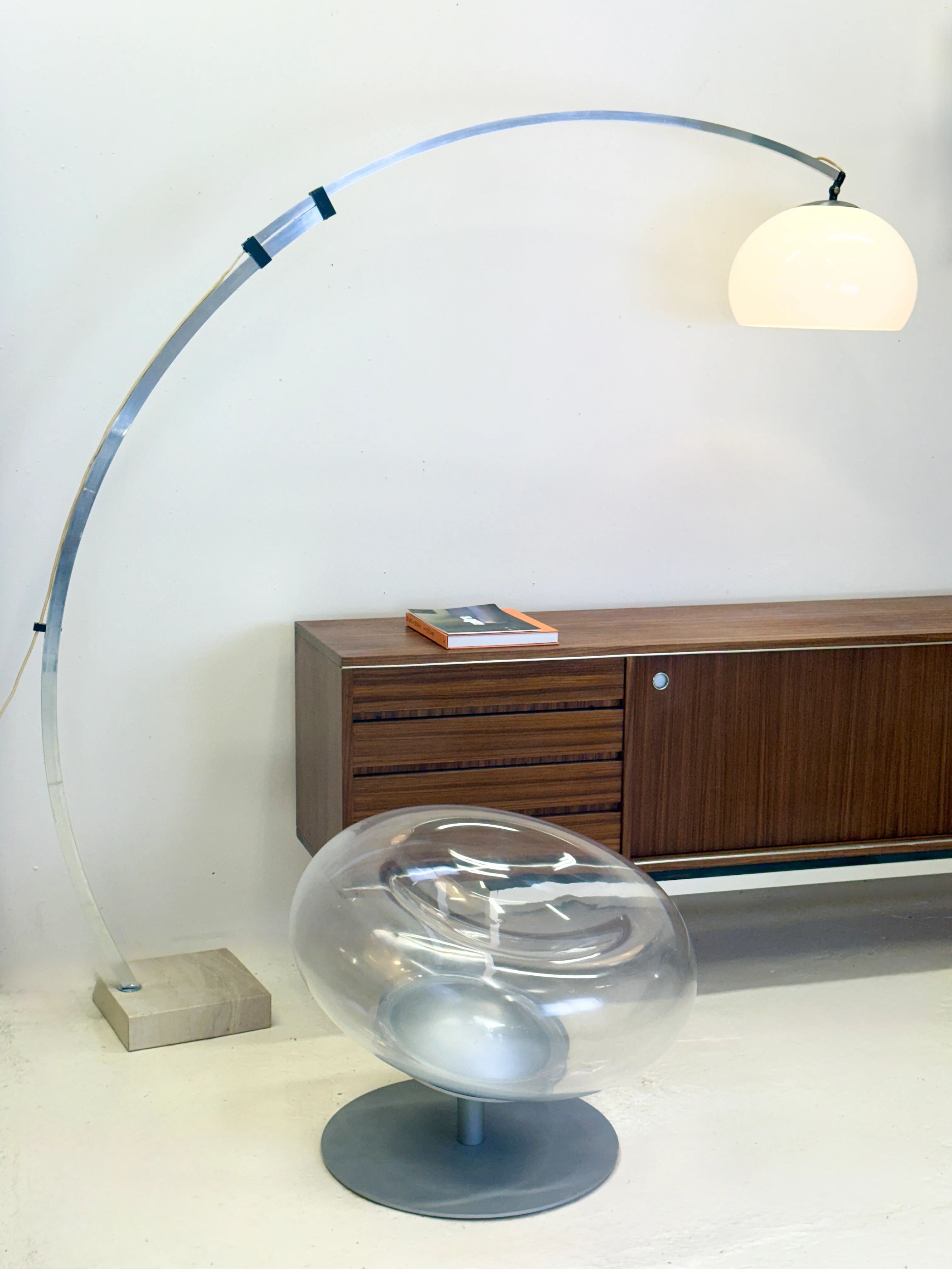 Telescopic "arc" floor lamp — Guzzini, Italy, 1970s