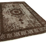 Hand-knotted bohemian turkish 1980s 212 cm x 327 cm brown rug