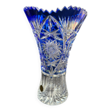 Large vase – Cut crystal lined with cobalt blue – Bohemia