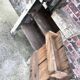 Vintage workbench with vice, old trade furniture