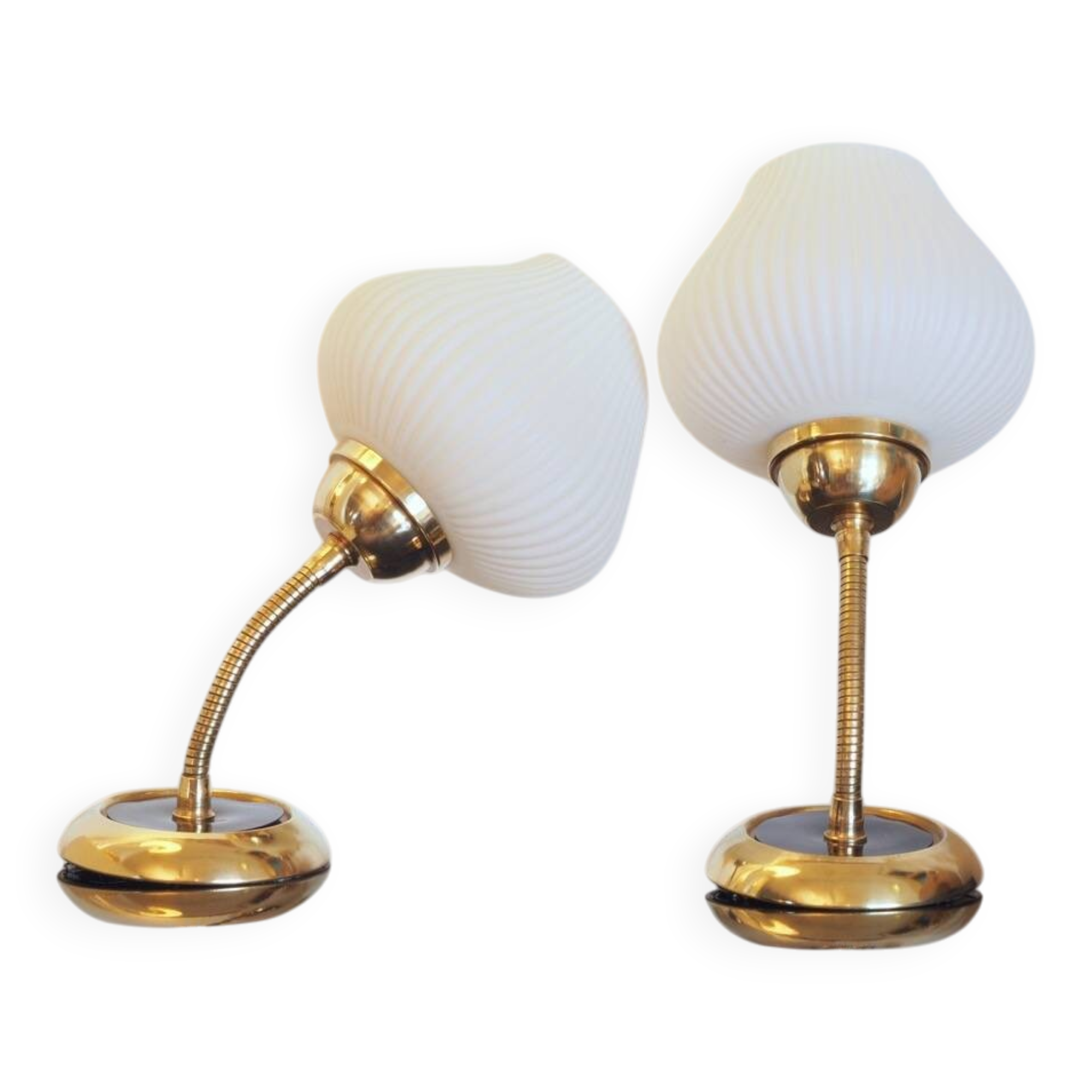 Pair of brass tulip wall lights