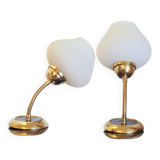 Pair of brass tulip wall lights