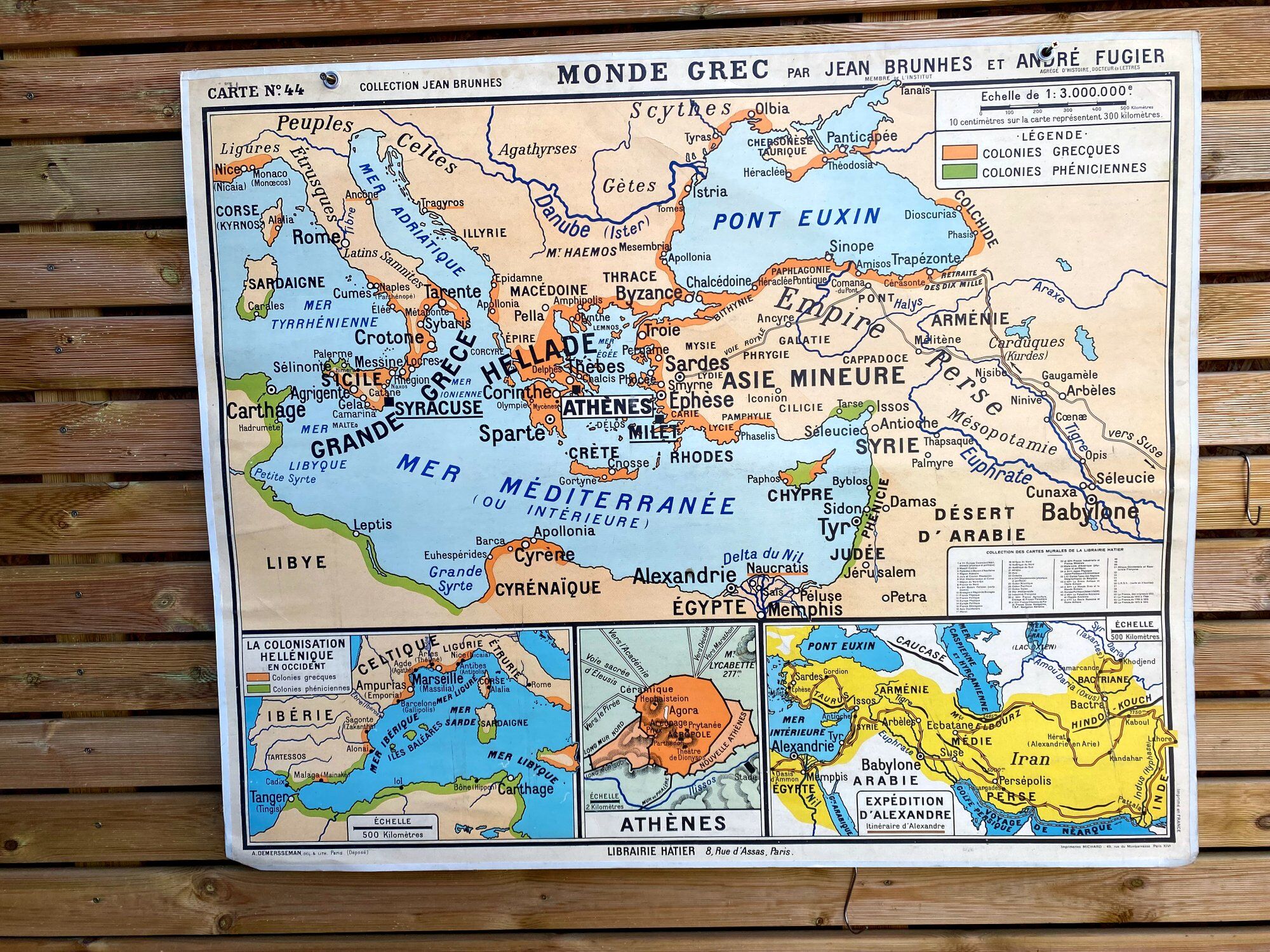 Carte 44 - monde grec - monde romain - hatier - jean brunhes - andré fugier