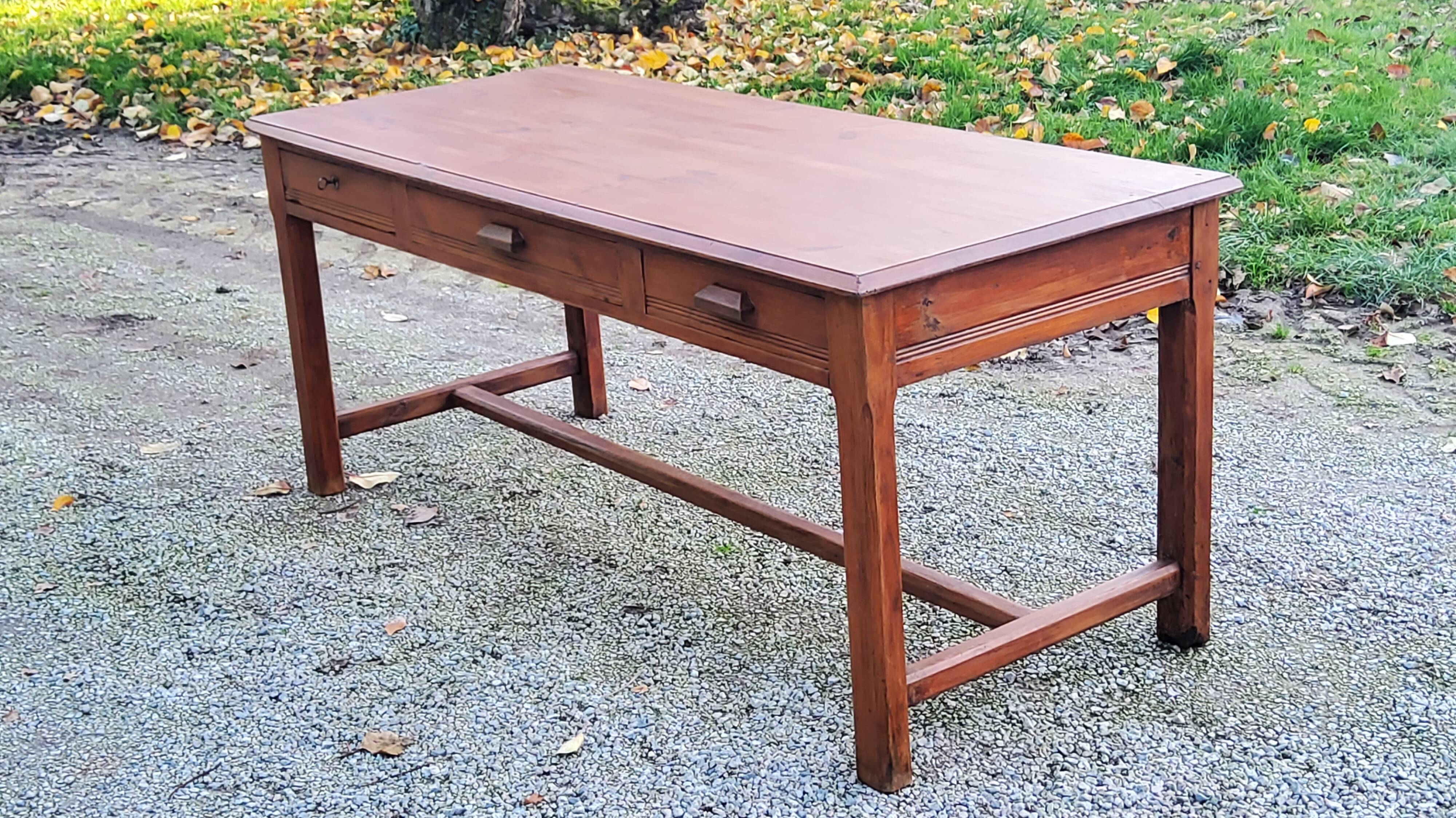 Farm table early 20th century 3 spacer drawers 180cm