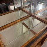 Large antique oak shop display cabinet