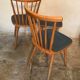 Set of 2 chairs with bars and a stool vintage compass feet 1960's