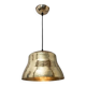 Industrial pendant lamp in the shape of a hammered copper bell.