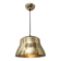 Industrial pendant lamp in the shape of a hammered copper bell.