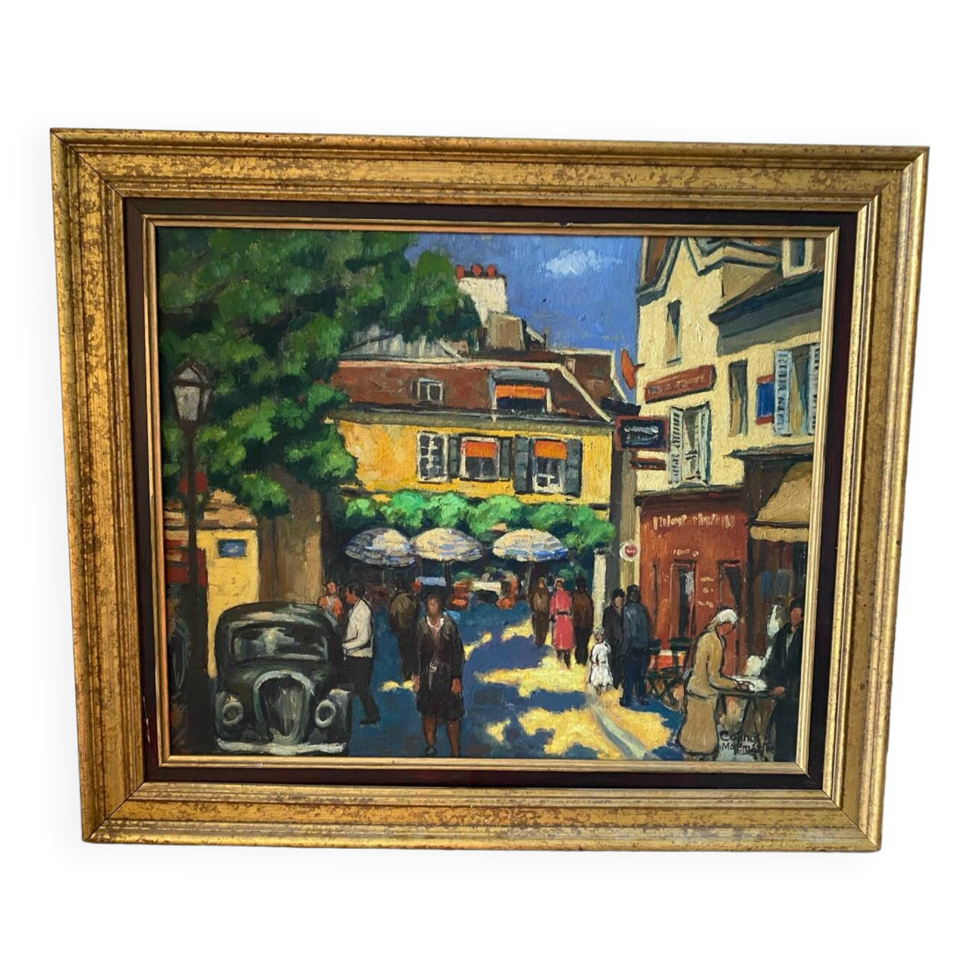 Signed painting of Montmartre in Paris