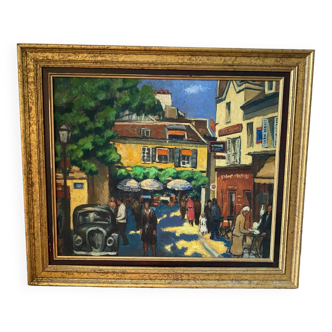 Tableau signé de Montmartre à Paris