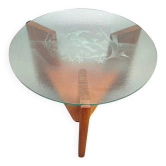 Danish Mid Century Teak Round Coffee Table, 1960s