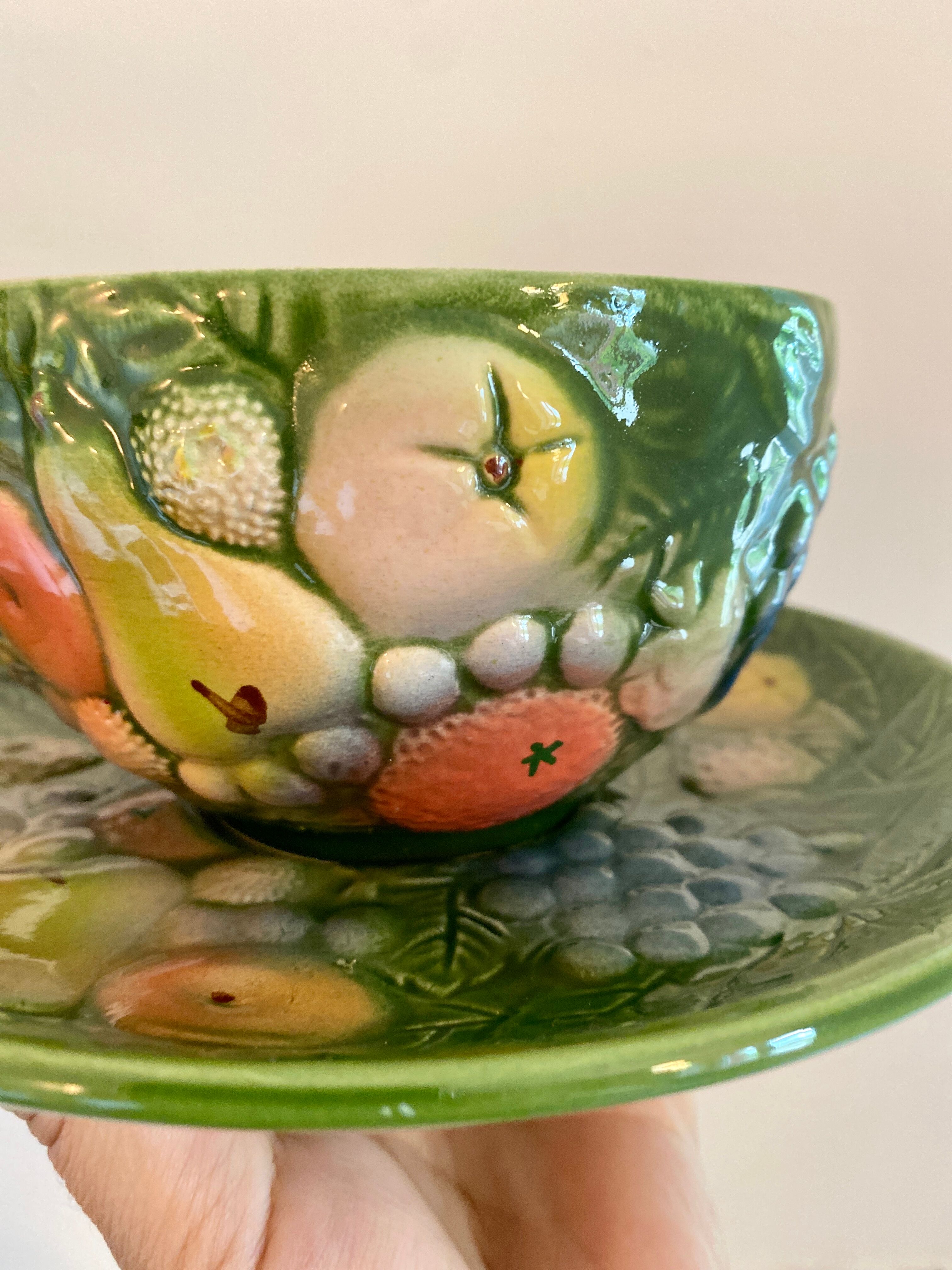 Vintage slurry tea cup