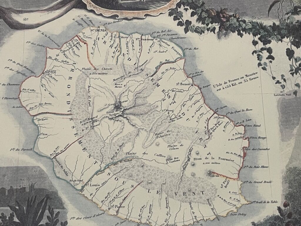 Ancient Map of Reunion Island