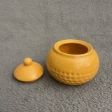 Pot couvert à sel ou sucre signé Lethu • Poterie Jaune citron
