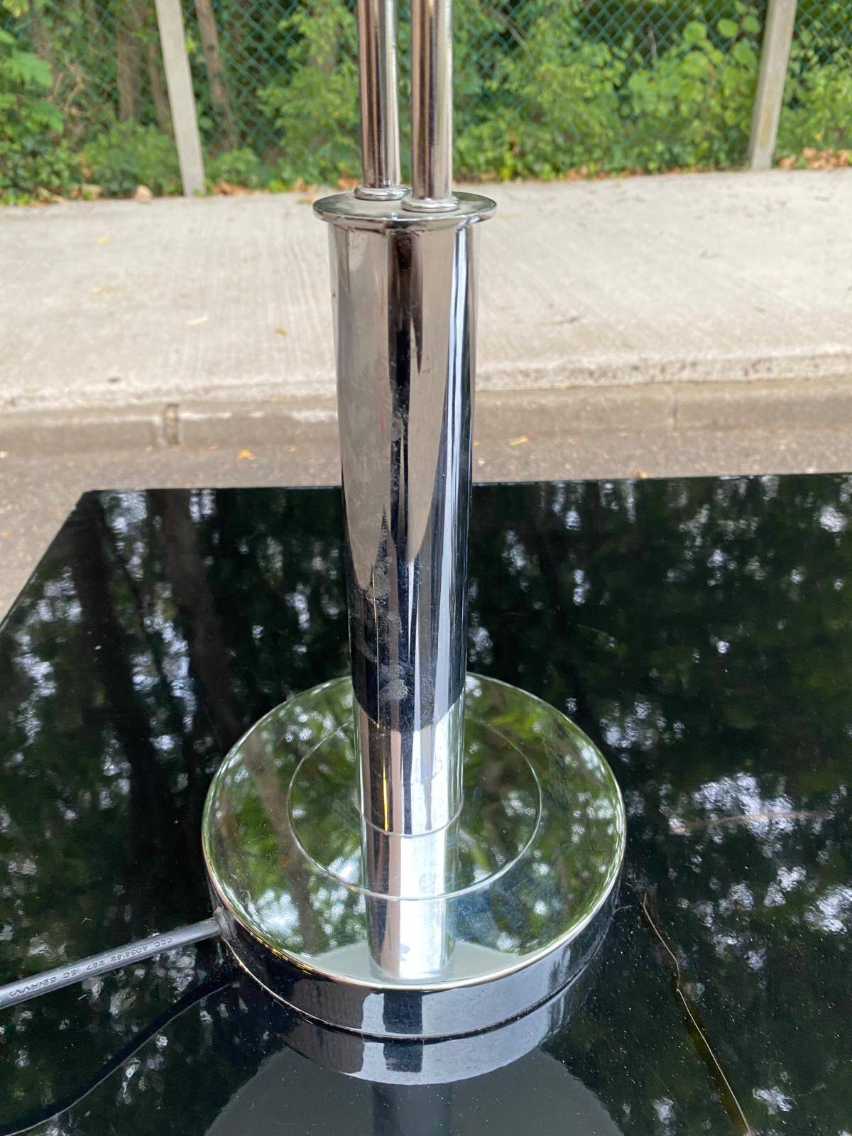 Mushroom table lamp WOFI Leuchten – Chrome metal & frosted glass