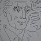 Picasso original lithograph 1959 Frédéric Joliot-Curie 38x28cm
