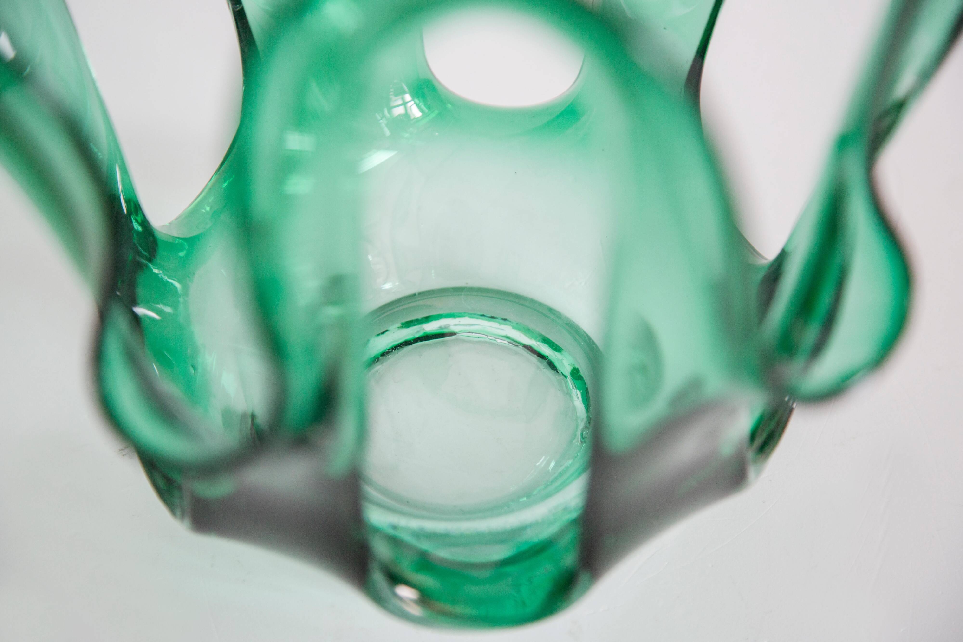 "Scarf" Vase Artisan Large Vintage Mid-Century Glass Vase