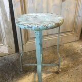 Patinated metal industrial stool