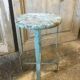 Patinated metal industrial stool