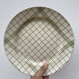 4 flat plates Gien tea towel pattern