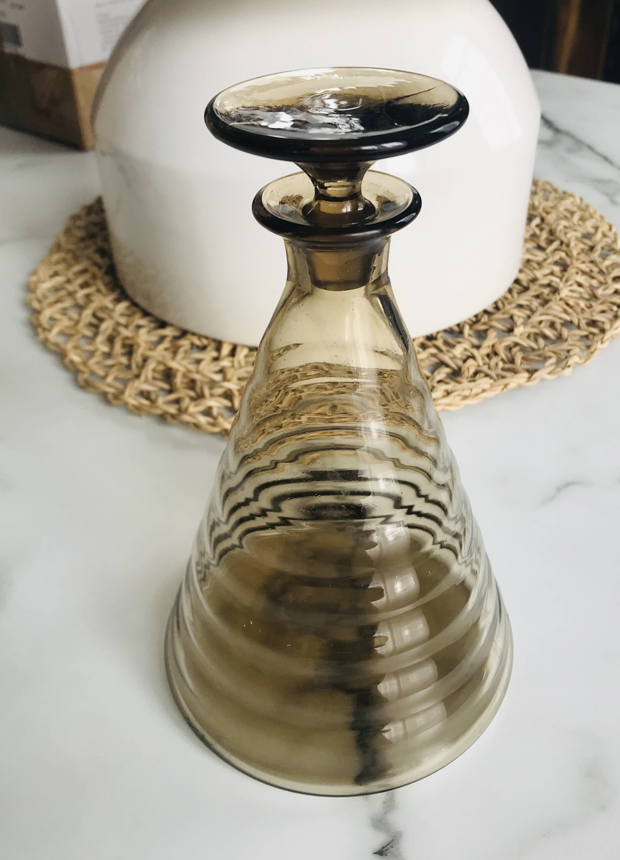 Art Deco smoked glass carafe