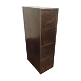 Renovated filing cabinet in brushed metal / metal furniture with drawers