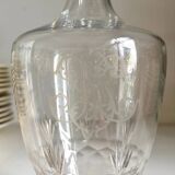 Chiseled and engraved crystal liqueur decanter