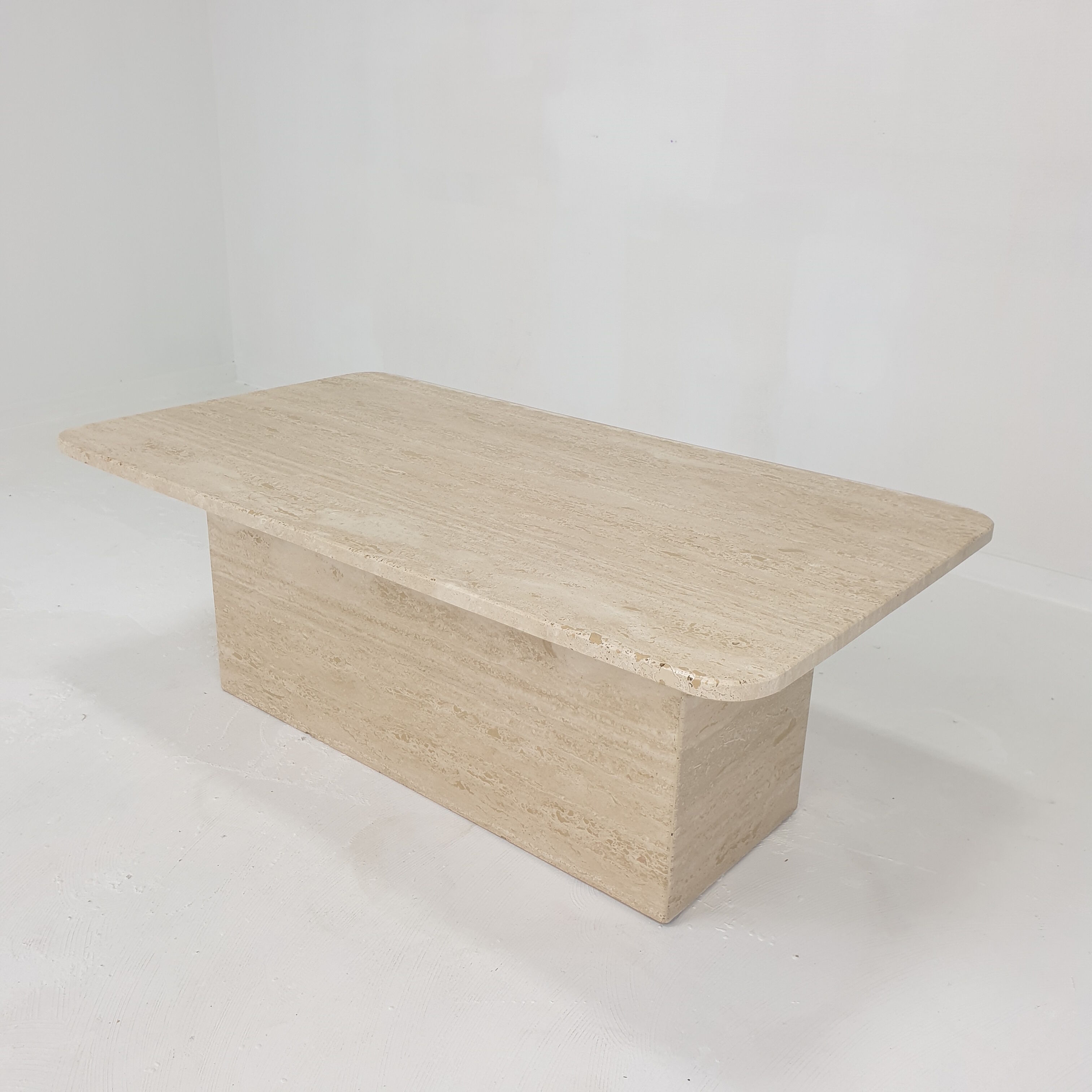 Italian Travertine Coffee Table, 1980s