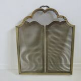 Fire screen, spark arrester, made in Italy, in brass with 3 folding flaps, 1970