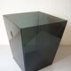 Pyramidal paper basket in transparent gray plexi