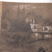 Collage drawings in graphite and white chalk 1872