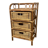 Commode en rotin vintage