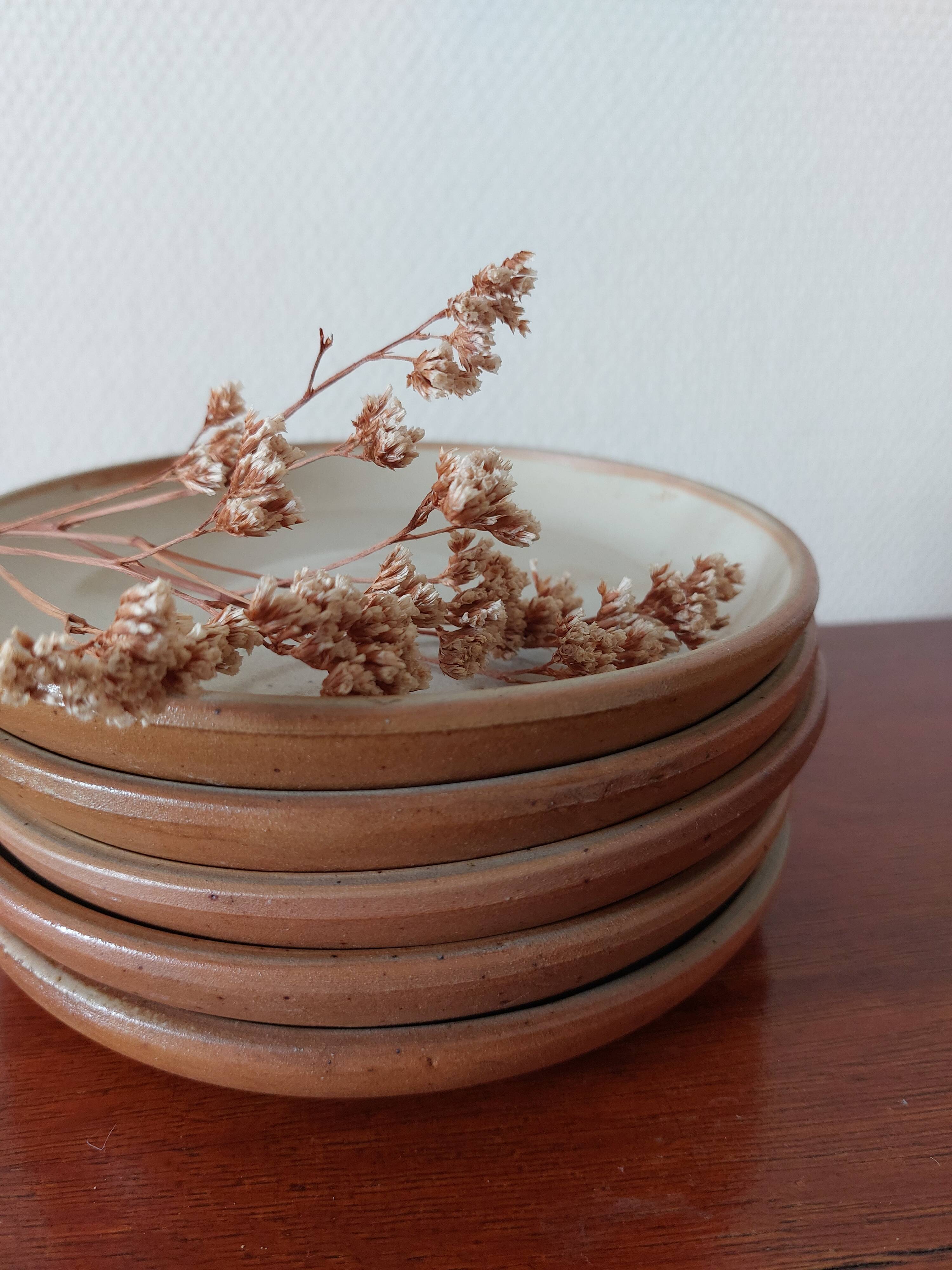 Set of 5 stoneware dessert plates