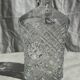 Small cylindrical glass whiskey decanter H:23