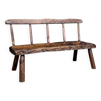 Primitive folk art bench from the 1900s in France