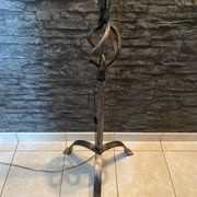 Brutalist tripod floor lamp in wrought iron