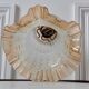 Glass tulip bathroom wall lamp and white porcelain base early XXth