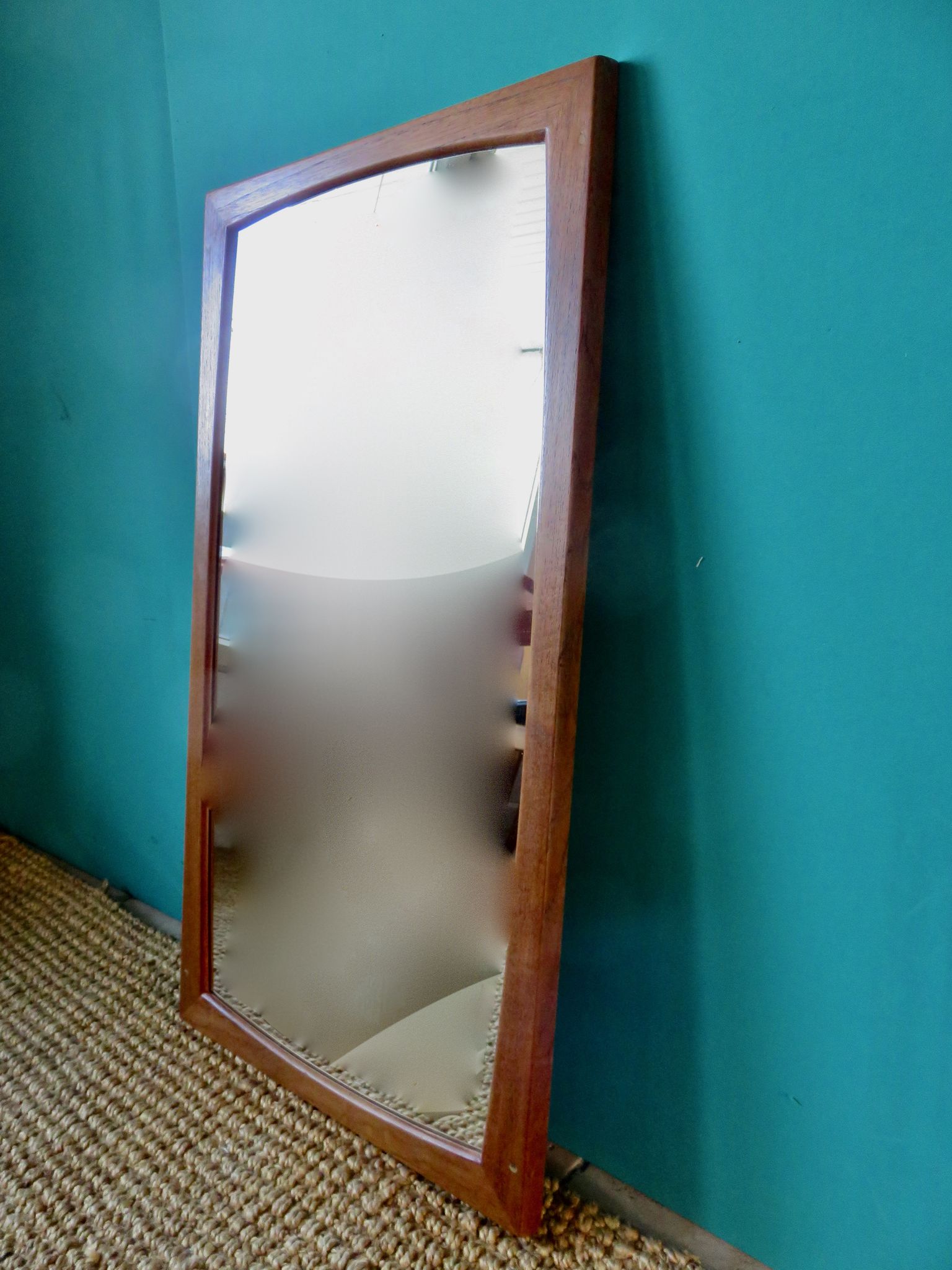 Teak mirror by Aksel Kjersgaard. Denmark 1965