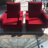 Pair of Italian vintage armchairs, ZOL edition by Louis Paolozzi 1950s