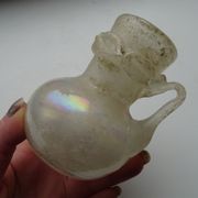Vase with miniature handle Scavo Seguso Vetri d'Arte iridescent glass Murano 1950