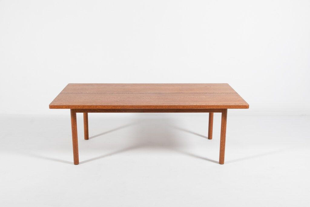 Danish solid oak coffee table, 1960s
