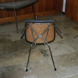 Vintage ski and chrome chair 1950