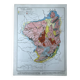 Original map of the Massif Central 37x27cm - 1908