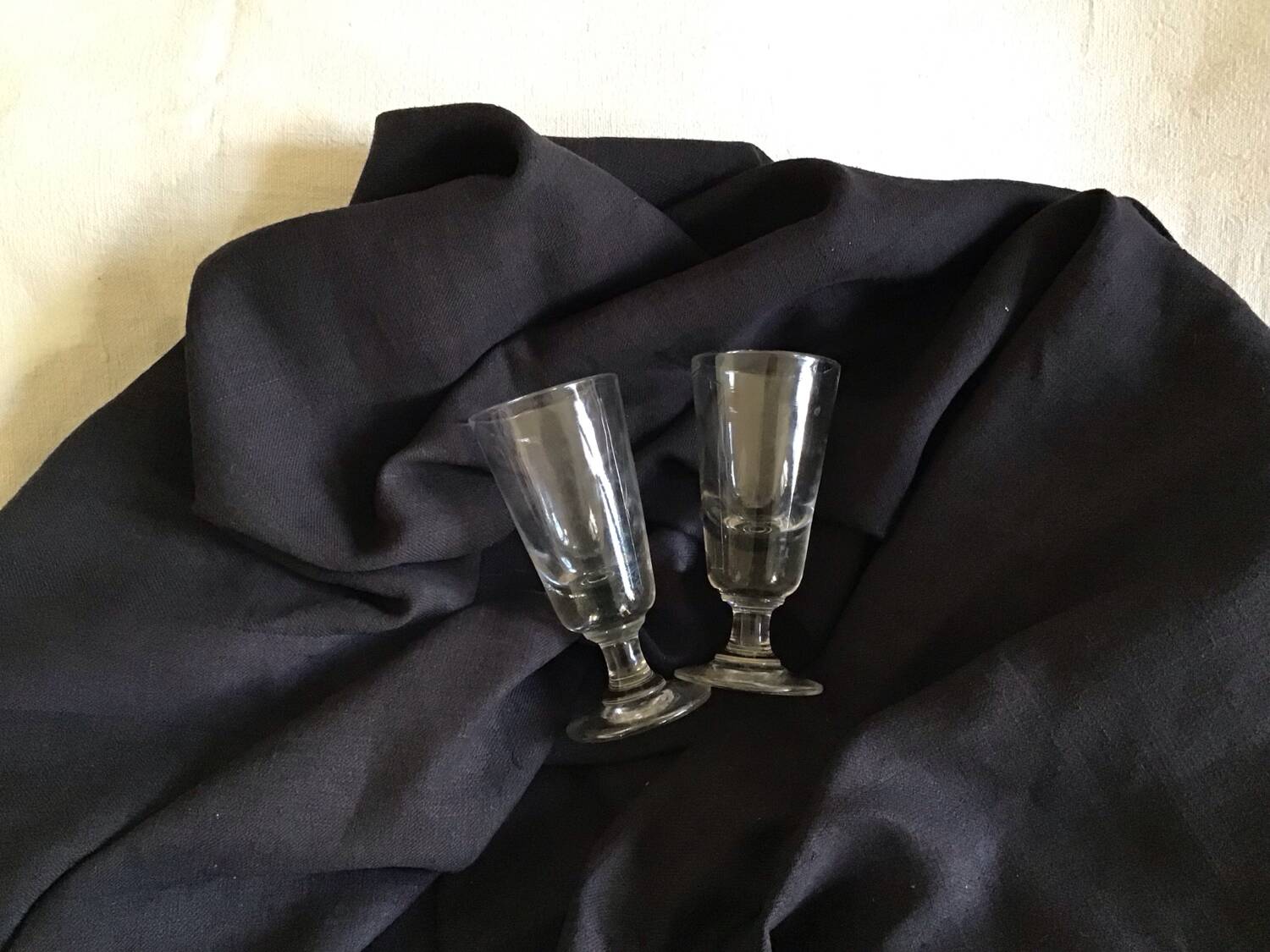 Black linen country tablecloth