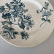 Flat plate, ironstone, Sarreguemines, blue flower - antique earthenware.