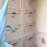 Patinated wood flap furniture