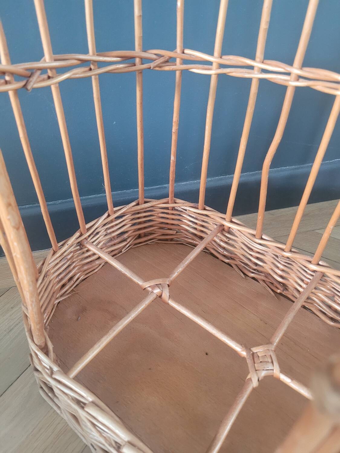 Rattan serving trolley