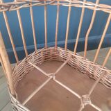 Rattan serving trolley