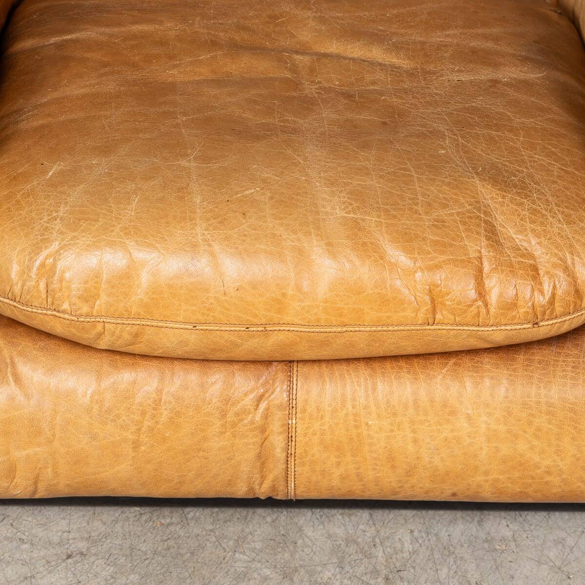 Vintage 20thc pair of italian leather lounge chairs by rossi di albizzate