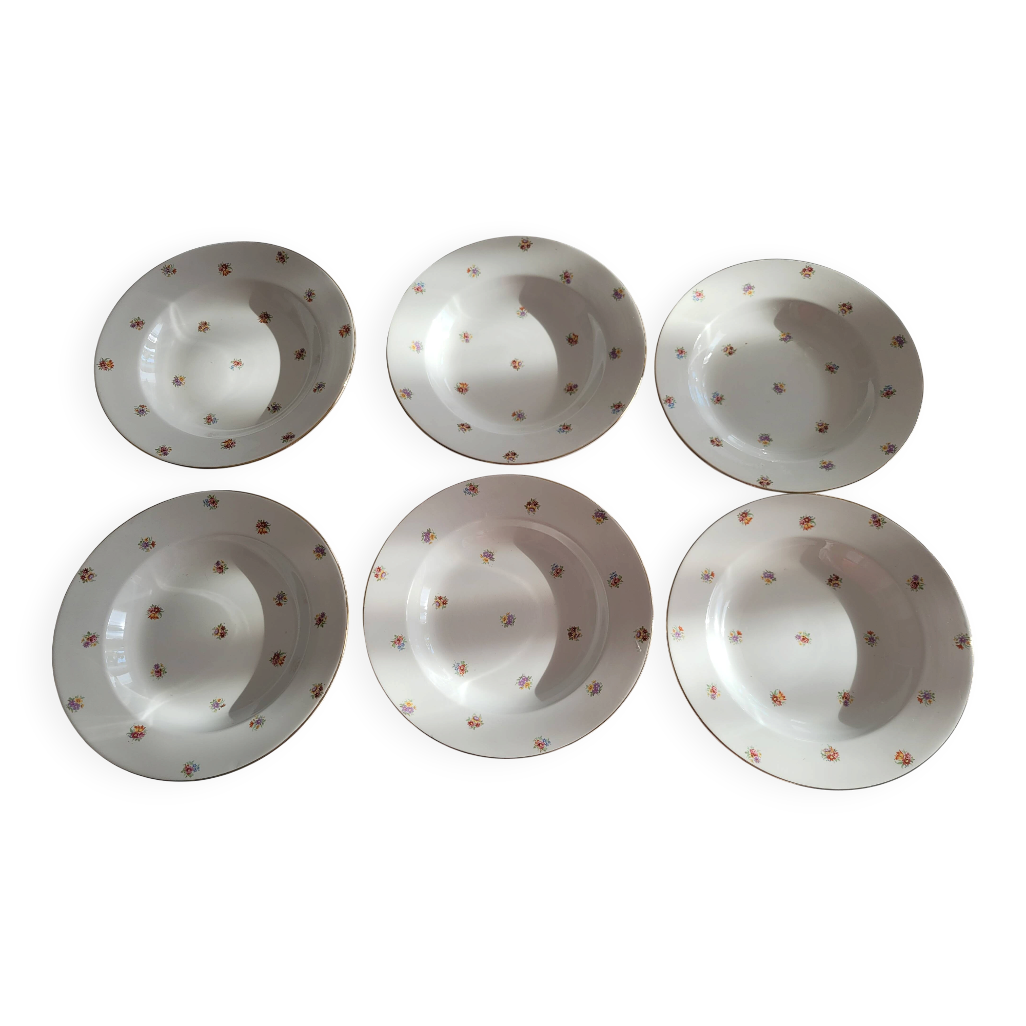 6 assiettes creuses vintage de Digoin Sarreguemines décor floral